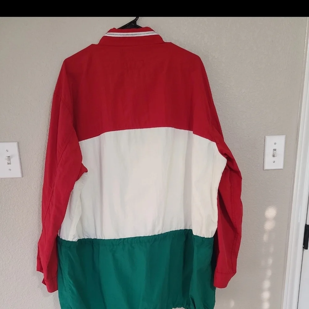 Vintage‎ Ralph Lauren Red, White, and Green Men's Windbreaker P Rl-92